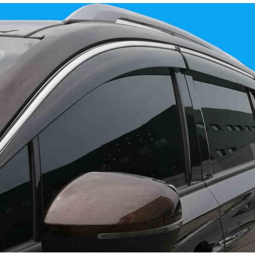 ABAIWAI PC+Stainless Steel Car Window Sticker Visor Shades Awnings 4PCS For Volkswagen VW Tiguan 2015 2016 Auto Accessories