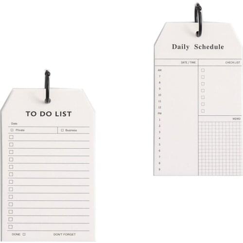 2 Pack Premium Check List Note Pad Daily to Do List Notepad Memo pad With Ring For Shopping Lists Reminders Appointments
