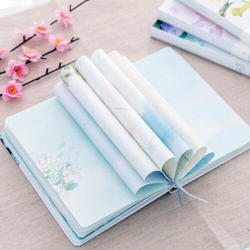 Colour Page Notebook Small Fresh Illustration Color Page Notebook Sticker Notepad Stationery Retro Diary