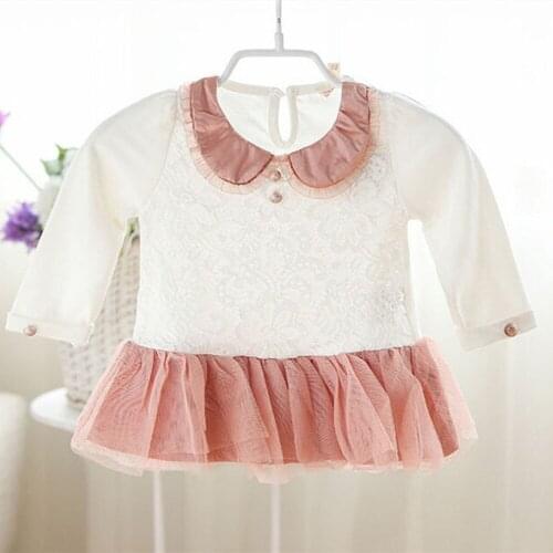 Autumn lace baby clothing infant dress girls clothes long-sleeve baby dress cute newborn baby girls dress 0-2 yrs
