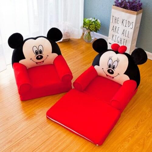 Disney Mickey Mouse Baby Seat Minnie Mouse Children Baby Support Cushion Baby Plush Figure Sofa Baby Newborn Props Toddler Sofa