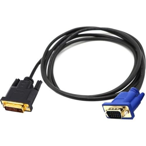 DVI-I ( 24+5 ) Pin Male to Male 15Pin VGA Adapter Connection Cable Converter