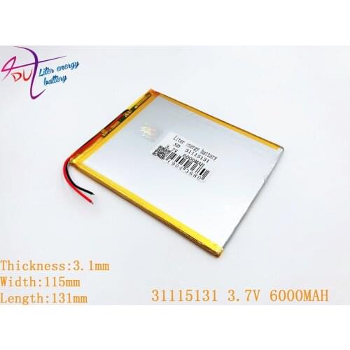 3.7V 31115131 battery dual core,gemei G6T,VI40 dual core,A11 Quad-Core,tablet pc battery 6000MAH SGR241