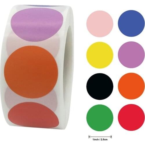 100/500pcs Multi Color Polka Dot Labels Stickers Blank Round/Heart Shaped Envelope Seal Label Stationery
