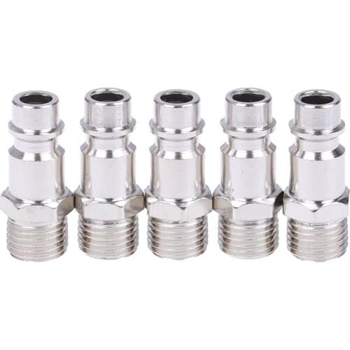 Hot Sale 5pcs 33*11mm 1/4" Copper Iron Euro Air Line Hose Fitting Quick Release Air Compressor Connector Wholesale