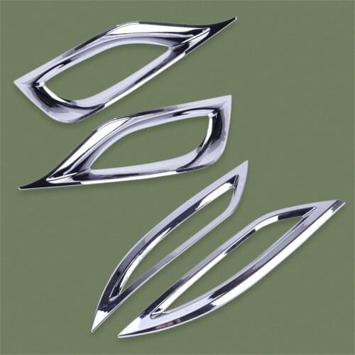DWCX 4pcs Chrome Car Front & Rear Fog Light Lamp Cover Trim Molding Bezel Fit for Hyundai Sonata i45 YF 2011 2012 2013 2014
