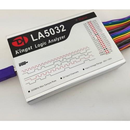 Kingst LA5032 USB Logic Analyzer 500M max sample rate,32 Channels,10B samples, MCU,ARM,FPGA debug tool, English software