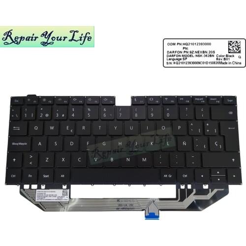Spanish Keyboard for Huawei MateBook X PRO 2019 Linux Latin Notebook Keyboards SP LA ES Euro EU Fit MACH-W19 W19C W29BL W19L New