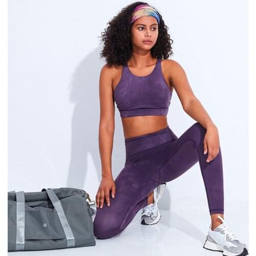 Brushed Fabric Yoga Suit Sports Underwear Women Tight Pants Training Running Fitness Clothes Sexy Tracksuit Gym Workout Set