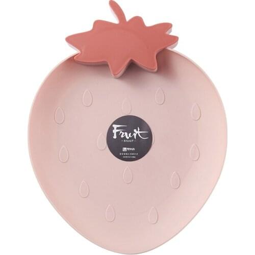 Creative Strawberry Shape Dried Fruit Plates With Mini Toothpick Holder, Living Room Coffee Table Snack Plate Candy Food Tray