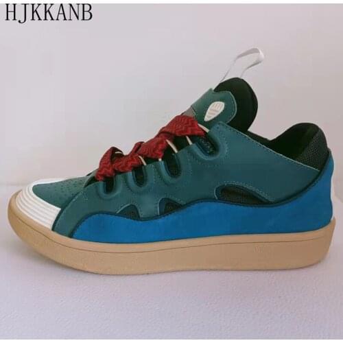 Spring Autumn Flat Lace Up Casual Shoes Unisex Round Toe Graffiti Thick Sole Sneakers Comfort Tourist Hiking Shoes Size 35-45