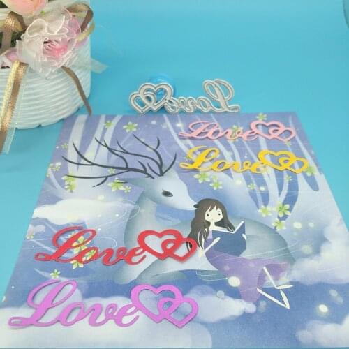 Love and two peach heart metal cutting mold scrapbook photo album decoration DIY handmade art