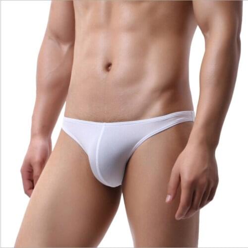 Mens Underwear Breathable Low Waist Elastic Hip Lifting U-type Bag Slim Sexy Stretch Seamless Breifs