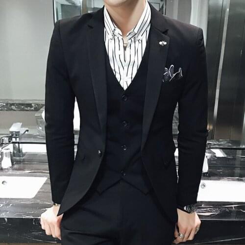 New Suits Mens suits three-piece polyester viscose 67.8 28.7 3.5 SJT43 / spandex P300