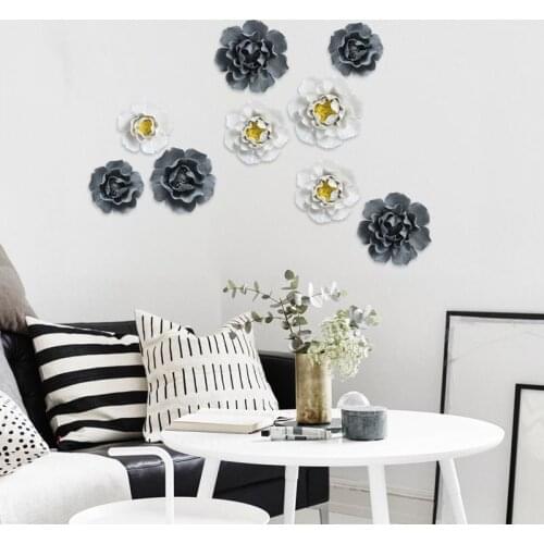 Wall decoration wall pendant ceramic flower creative living room bedroom background wall decoration wall Pendant