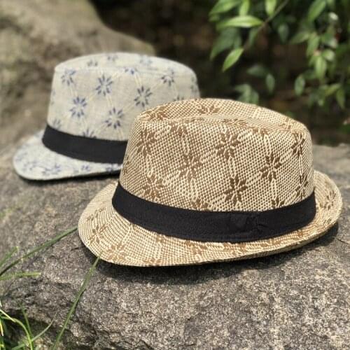New Mens Small Top Hat, Jazz Hat, Tide Sun Hat, British Summer Hat, Mens Straw Hat, Couple Beach