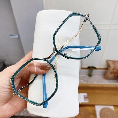 Eyeglass Frames Blue Light Blocking Glasses For Women Men Irregular Metal Eyeglasses Block Blu-Ray Spectacle Frame