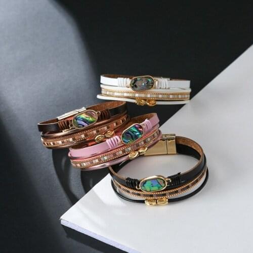 ORNAPEADIA Jewelry Bracelet Bohemia Style Bracelet for Women Pearl Shell Forest Series Bangles for Girls Bangles with Charms