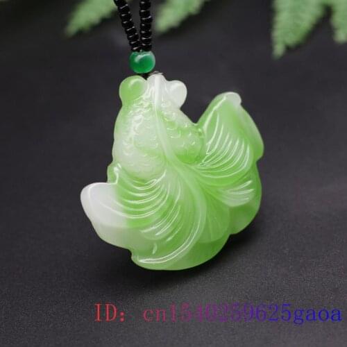 Jade Goldfish Pendant Fashion Chinese Charm Men White Green Amulet Carved Jewelry Jadeite Natural Necklace Women for Gifts