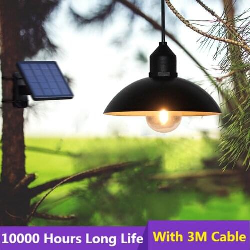Solar Pendant Light Outdoor Indoor LED Retro Light Bulb Solar Garden Street Camping Hanging Lamp Warm Lighting With Line 3M