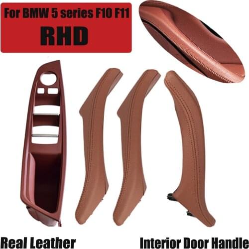 RHD Right Hand Drive For BMW 5 series F10 F11 F18 Red Wine Beige Black Car Interior Inner Door Handle Panel Pull Trim Cover