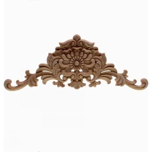 RUNBAZEF New Arrival Vintage Wood Carved Decal Corner Onlay Applique Frame for Home Furniture Wall Cabinet Door Decor Crafts
