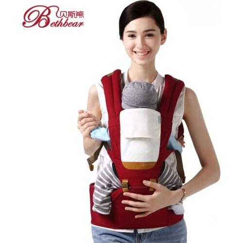 Beth Bear Baby Carrier Hipseat Breathable Cotton Baby Infant Kangaroo Baby Bag Hip Seat Baby Backpack Carriers for Spring Summer