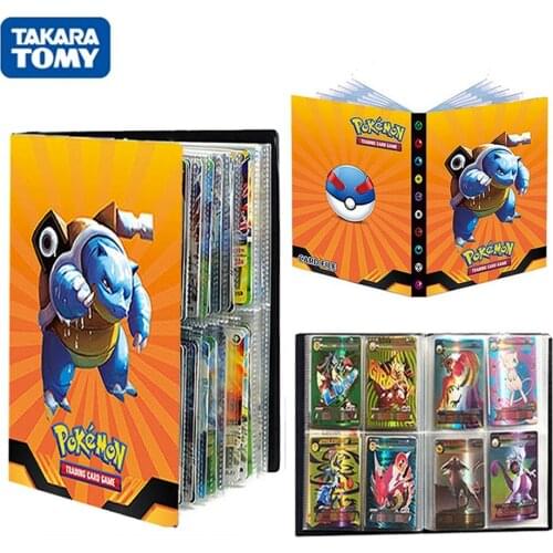 TAKARA TOMY 240Pcs Pokemon Cards Album Book Game Card GX VMAX Binder Cool Anime Pokémon Blastoise Collectors Holder Folder Toys