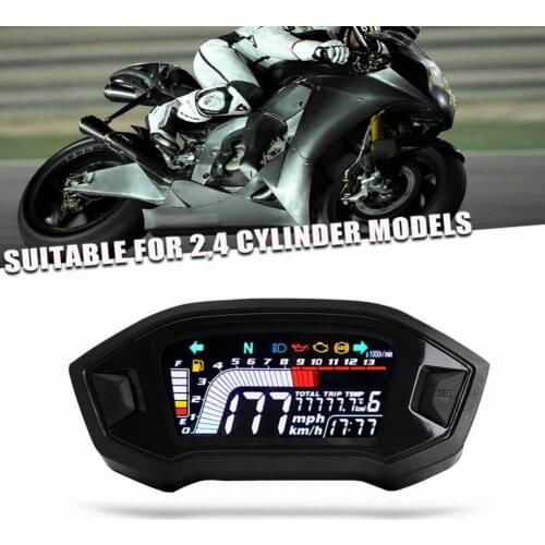 Universal LCD Display Motorcycle Meter Speedometer Odometer Water Temp Gauge Multifunctional Replacement Motorcycle Instruments