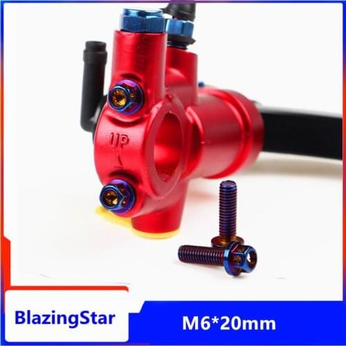 Stainless Steel Burn Titanium Screws M6 * 20mm 2PCS Motorcycle Brake Pump Screw Fastening Thrust Straight Onto The Pump