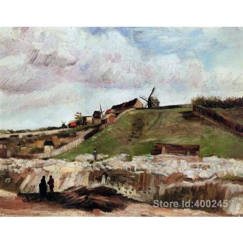 Oil reproduction art by Vincent Van Gogh Montmartre the Quarry and Windmills Home decor Hand painted High quality