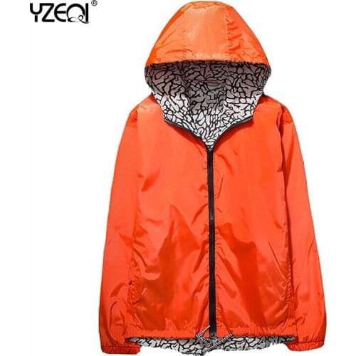 Yzeqi Fashion Windbreaker Women Two Side Wear Jackets Female Plus Size Thin Coat Autumn New Basic Casual Outwear Girl Sportwear