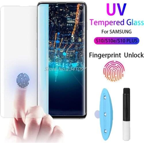 9H 10D Tempered Glass For Samsung Galaxy Note 10 Note10 PLUS fingerprint unlock UV glass for S10 PLUS S10e S10 Screen Protector