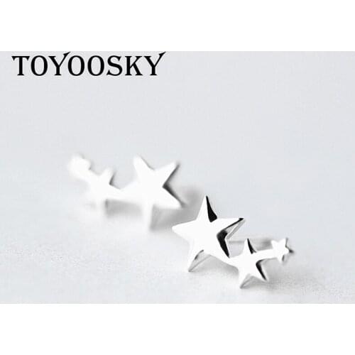 925 Sterling Silver Stars Stud Earrings Wholesale Women Exquisite Silver Charm Jewelry For Women Personality Lady