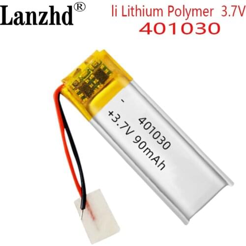 10pcs 3.7V 90mAh 401030 Lithium Polymer Battery For Cosmetic & Massage Instrument MINI Speaker MID PDA PSP Lipo Cell