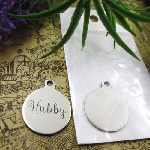 20pcs--"Hubby"stainless steel charms 5 styles for choosing DIY Charms for necklace bracelets