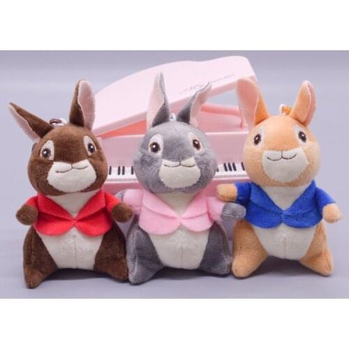 12Pcs/Lot 10CM Rabbit Random Combination Mini Cute Soft Plush Keychain for Bag Key Pendan