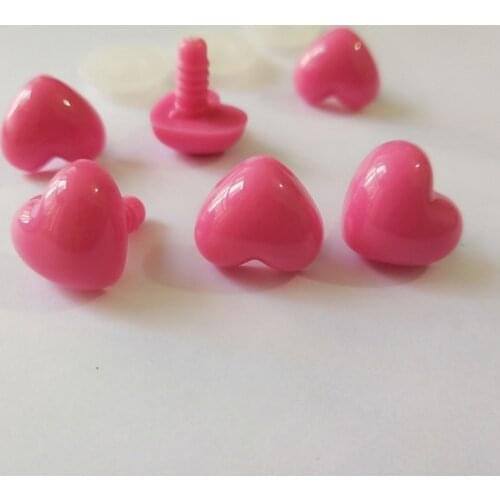 16x18mm new pink heart shape plastic toy nose safety toy nose with hard washer for diy plush doll findings-100pcs/lot
