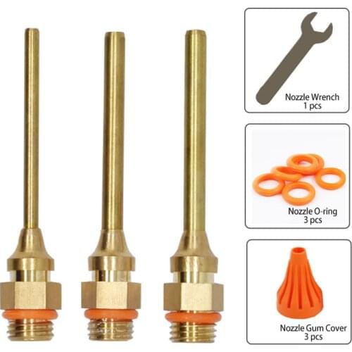 3Pcs/Lot 1.5x70mm 2.0x70mm 3.0x70mm Hot Melt Glue Gun Nozzle Long Copper Nozzle Small-bore Diameter with Prevention Gum Covers