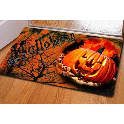 40*60cm Kitchen Door Mat Halloween Cartoon Carpet Bedroom Rug Pumpkin Decorative Stair Mats Home Decor Crafts Mat U3