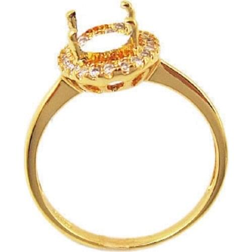 Beadsnice Sterling Silver Ring Setting for 6x8mm Oval Stone Semi Ring Mount Jewelry Findings without Stone 28841