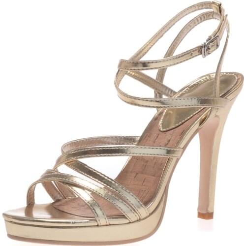 High Heels Platform Wedding Sandals Open Toe Ankle Buckle Strap Heeled Patent Leather Formal Party Summer Ladies Sandals