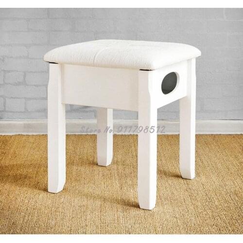 Solid wood bedroom net red ins Nordic dressing table manicure soft bag stool small chair simple modern light luxury high-end