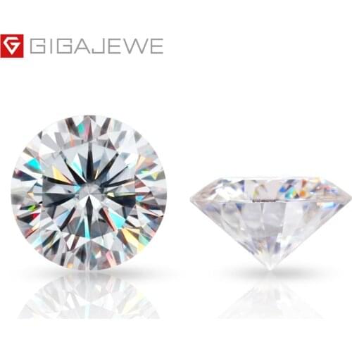 GIGAJEWE D Top Color 0.5-3.0ct 10 Hearts10 Arrows Round Cut Moissanite Certificate Loose Diamond Test Passed For Jewelry Making