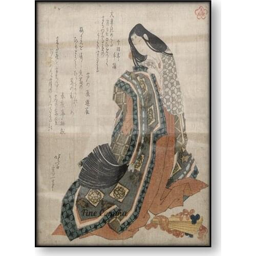 Hiogi Hokusai Katsushika Ukiyoe Japanese Art Poster Woman Dress Fan Woodcut Canvas Print Asian Wall Art Painting Home Decor Gift