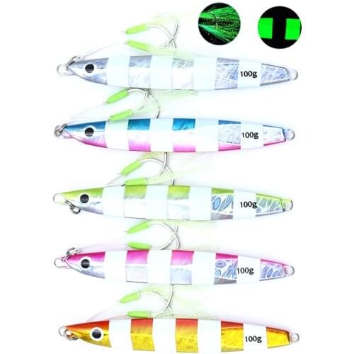 CASTFUN Y2 Jigging 80g 100g 120g 150g 180g 1pc Artificial Lures With Hook Slow Jig Metal jig Fishing Jigging Tackle Jigging