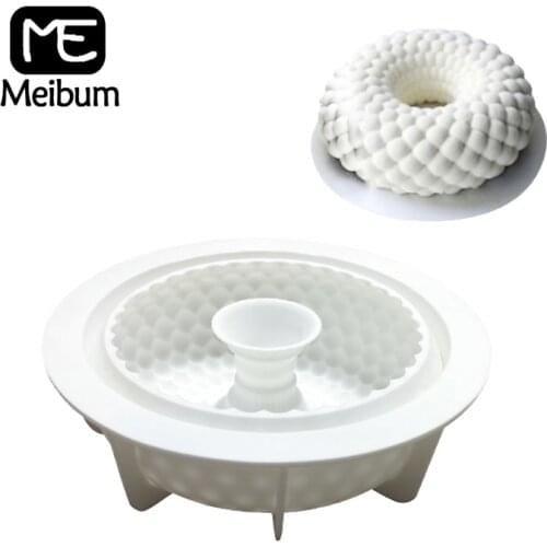 Meibum Round Grid Shaped Silicone Cake Mold Muffin Pastry Tray Chocolate Mousse Dessert Mould Cake Decorating Pan Baking Tools