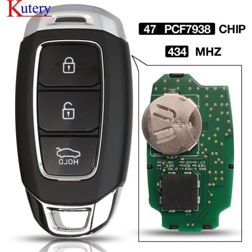 Kutery 434Mhz id47 pcf7938 Chip Remote Key for HYUNDAI ELANTRA 3Button Flip Control Car Key 2017-2019