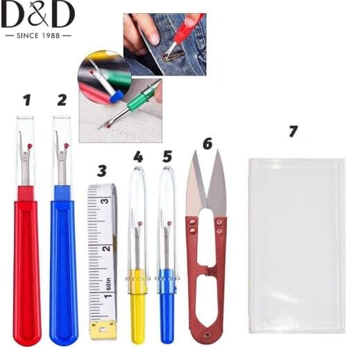 7Pcs Sewing Kits Seam Ripper Thread Remover Stitch Unpicker Thread Cutter&Tape Measure for Quilting Craft DIY Sewing Accessories