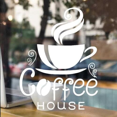 Coffee Shop Sticker Dining Room Mug Cup Vinyl Wall For Window CAFE Coffee House